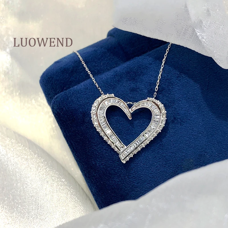 LUOWEND 18K Solid White Gold Pendant Necklace Real Natural Diamond Women Engagement Heart Shape Desgin Necklace
LUOWEND 18K Solid White Gold Pendant Necklace Real Natural Diamond Women Engagement Heart Shape Desgin Necklace