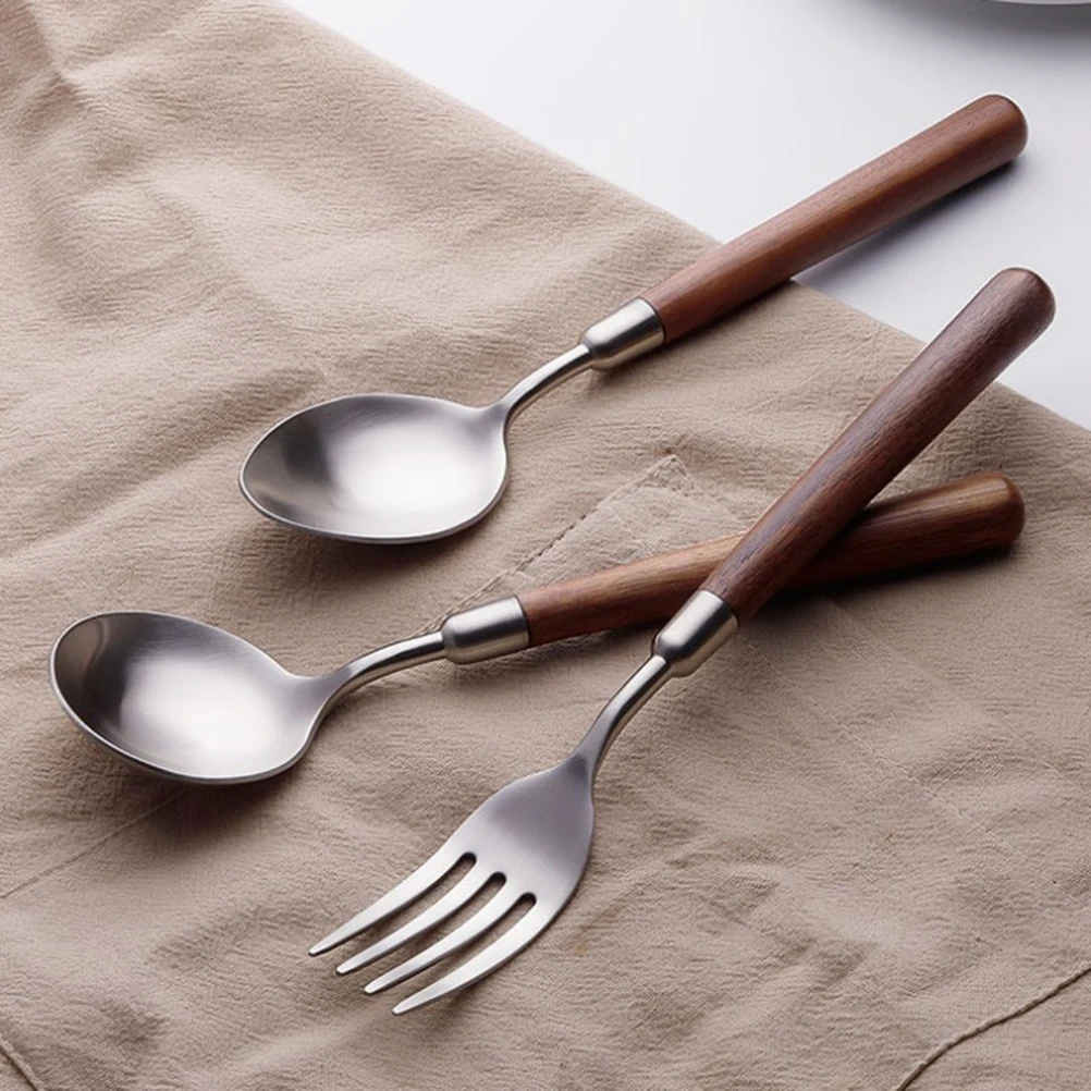 Stainless Steel Spoon Fork Wooden Handle Cutlery Set Dinnerware Clamp Western Tableware Spoon Fork Tea Spoon Cutlery Supplies
Stainless Steel Spoon Fork Wooden Handle Cutlery Set Dinnerware Clamp Western Tableware Spoon Fork Tea Spoon Cutlery Supplies