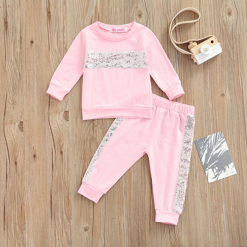 Baby Girls Two-Piece Clothes Set Round Collar Long Sleeve Tops with Sequins and Elastic Waist Pants
Baby Girls Two-Piece Clothes Set Round Collar Long Sleeve Tops with Sequins and Elastic Waist Pants