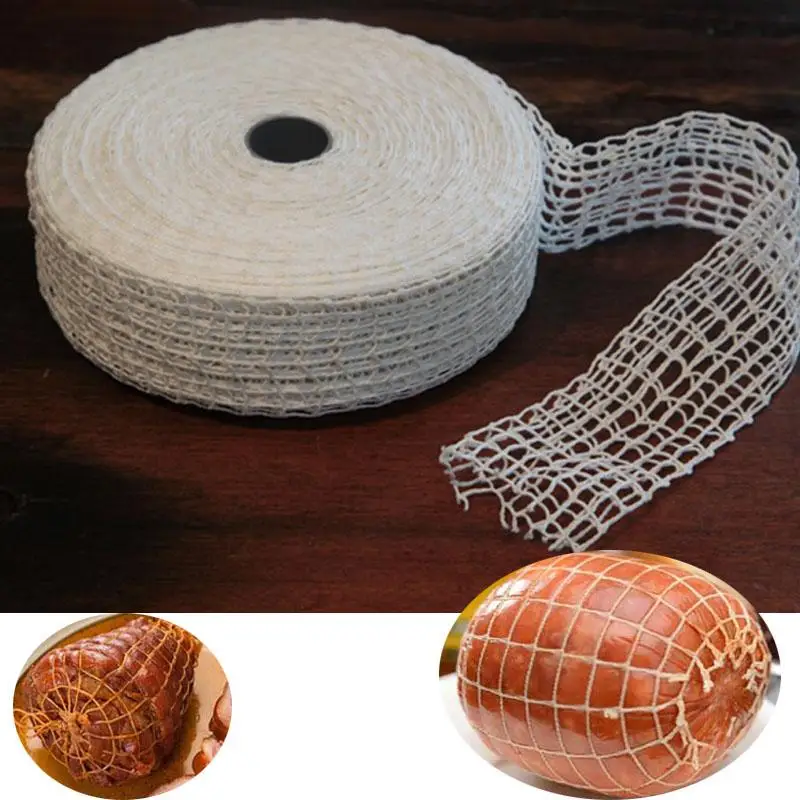 Хлопковая сетка для мяса 3 метра сеть ветчины и сосисок нить мясника рулон сетки