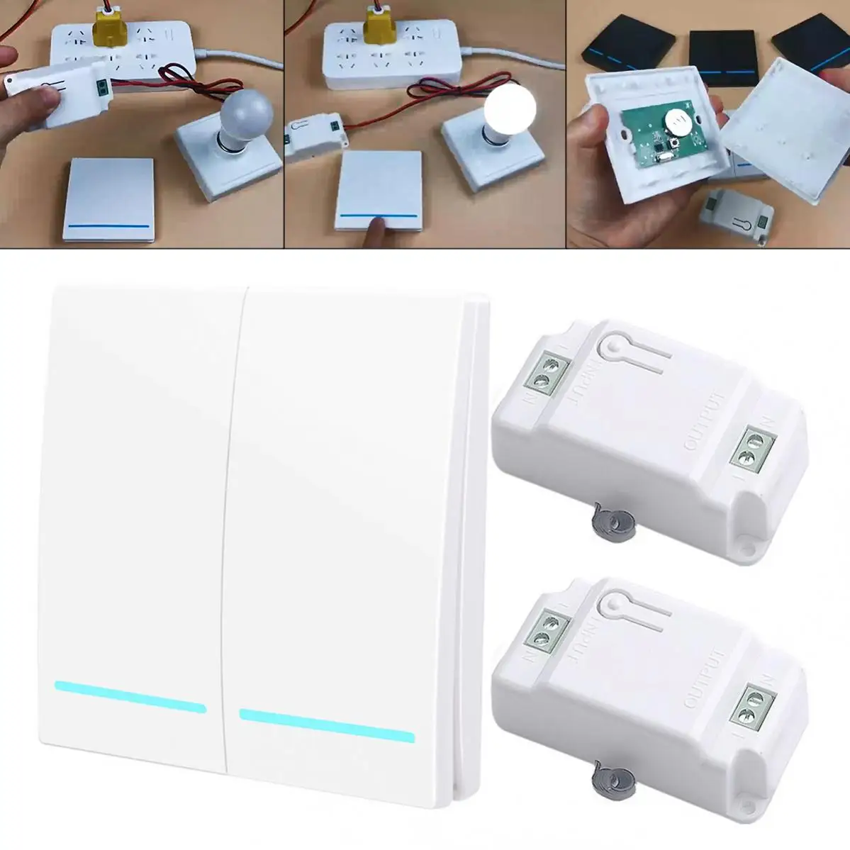 433Mhz Wireless Wall Switch 50M RF 86 Wall Panel Transmitter Safety Switch and AC 85-240V Relay Controller for Lights Lamp
433Mhz Wireless Wall Switch 50M RF 86 Wall Panel Transmitter Safety Switch and AC 85-240V Relay Controller for Lights Lamp