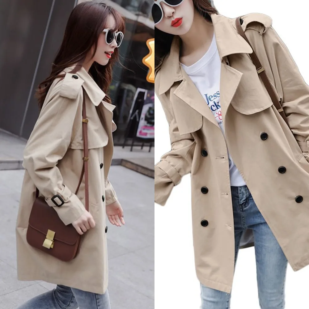 New newSpring Women Casual Turn-Down Collar Slim Loose Fit Double Breasted Trench Coat Female Windbreaker Size 3XL M257
New newSpring Women Casual Turn-Down Collar Slim Loose Fit Double Breasted Trench Coat Female Windbreaker Size 3XL M257