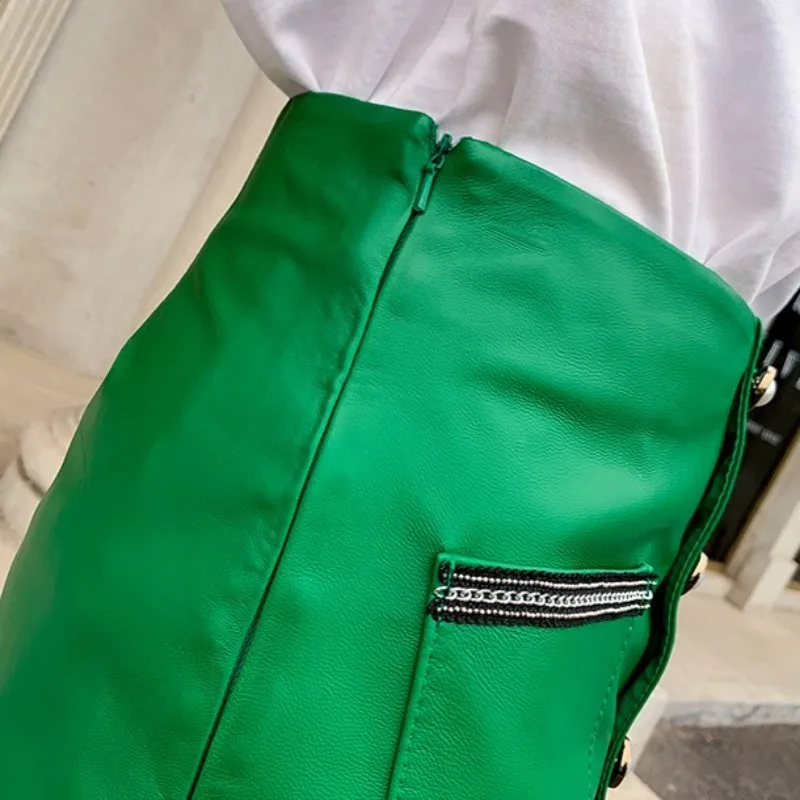 Real Street Women Leather Skirts Fashion High Waist Slim Wrap Skirt Autumn New Biker Moto Office Lady A-Line Short Skirt Female
Real Street Women Leather Skirts Fashion High Waist Slim Wrap Skirt Autumn New Biker Moto Office Lady A-Line Short Skirt Female