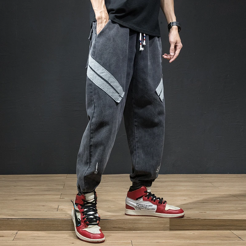 Брюки-карго в стиле хип-хоп китайский стиль вышивка качество хлопок для мужчин