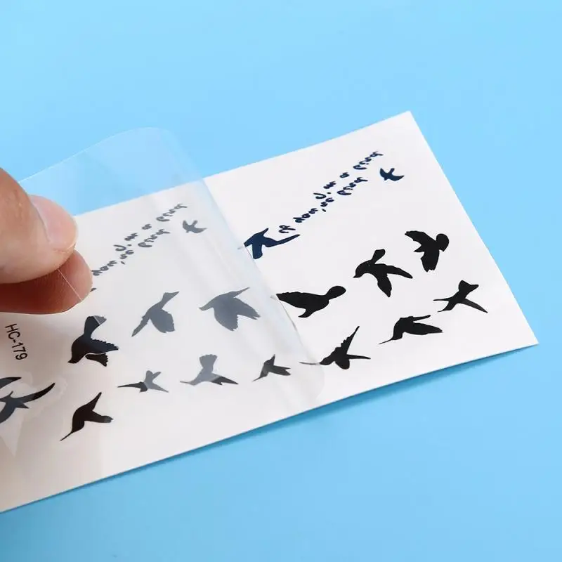 10cm Disposable Temporary Tattoo Stickers DIY Party Deco Unisex Waterproof Cute Black Bird Shape 1 Sheet Water Transfer Stickers
10cm Disposable Temporary Tattoo Stickers DIY Party Deco Unisex Waterproof Cute Black Bird Shape 1 Sheet Water Transfer Stickers