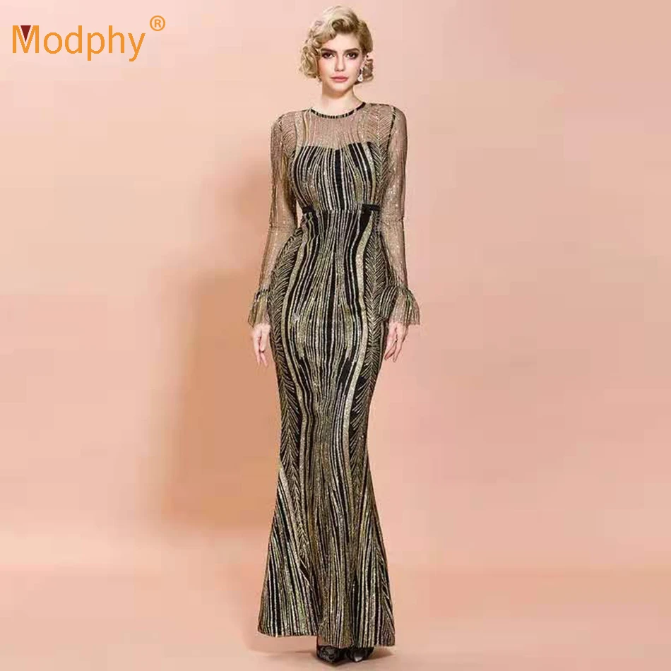 2021 Spring New Gold Sexy O-Neck Flared Sleeve Women Sequined Dress Bodycon Celebrity Club Evening Party Long Dress Vestidos
2021 Spring New Gold Sexy O-Neck Flared Sleeve Women Sequined Dress Bodycon Celebrity Club Evening Party Long Dress Vestidos