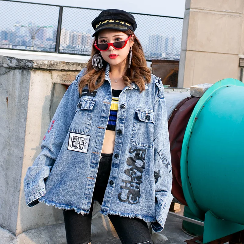Tide brand 2020 spring new style old loose large size cowgirl jacket graffiti alphabet rose print mid-length denim jacket girl
Tide brand 2020 spring new style old loose large size cowgirl jacket graffiti alphabet rose print mid-length denim jacket girl