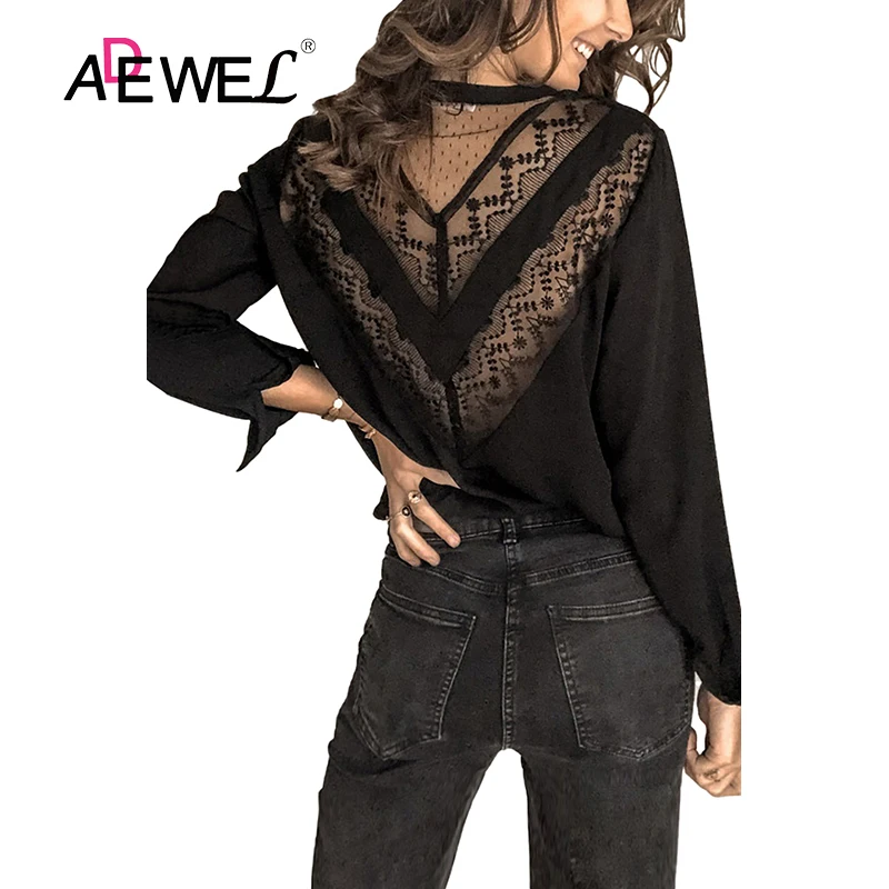 ADEWEL Black Patchwork Lace Cut out Backless V Neck Shirt Harajuku Woman Ropa Mujer Plus Size Tshirts Tops Long Sleeve Clothes
ADEWEL Black Patchwork Lace Cut out Backless V Neck Shirt Harajuku Woman Ropa Mujer Plus Size Tshirts Tops Long Sleeve Clothes