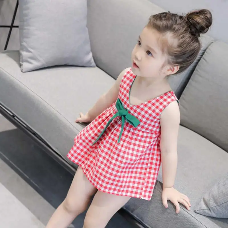 Summer Girls Dresses Casual Sleeveless Lovely Bowknot Lattice Cotton Dress Princess Children's Clothing Dropshipping
Summer Girls Dresses Casual Sleeveless Lovely Bowknot Lattice Cotton Dress Princess Children's Clothing Dropshipping