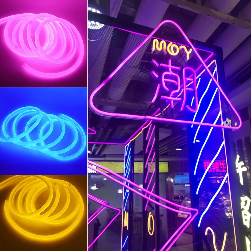 

360 Round Neon Led Light Strip 220V 120LED 2835 Tube Flexible Rope Lights Waterproof Holiday Home Decoration 1m 10m 20m 50m 100m