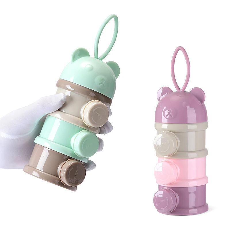 New 3/4 layers Fog Bear Portable Baby Food Storage Box Side Open Essential Cereal Milk Powder Box Infant Toddle Snacks Container 
New 3/4 layers Fog Bear Portable Baby Food Storage Box Side Open Essential Cereal Milk Powder Box Infant Toddle Snacks Container