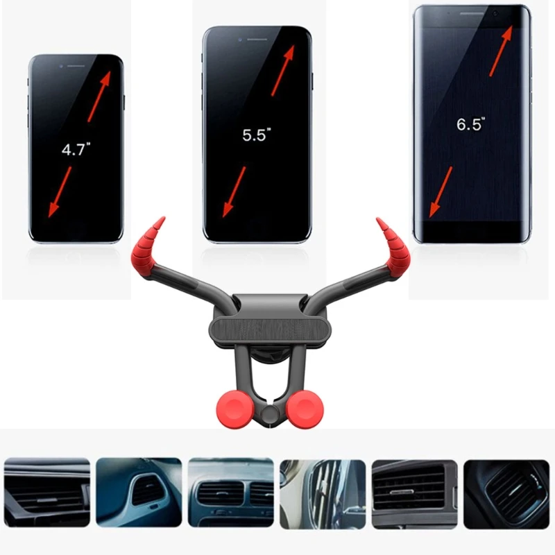 Q9QD Car Phone Holder Mount Hands Free Easy Clamp Air Vent Clip Holder Fit with Most Smart Phones Bull Head Style
Q9QD Car Phone Holder Mount Hands Free Easy Clamp Air Vent Clip Holder Fit with Most Smart Phones Bull Head Style