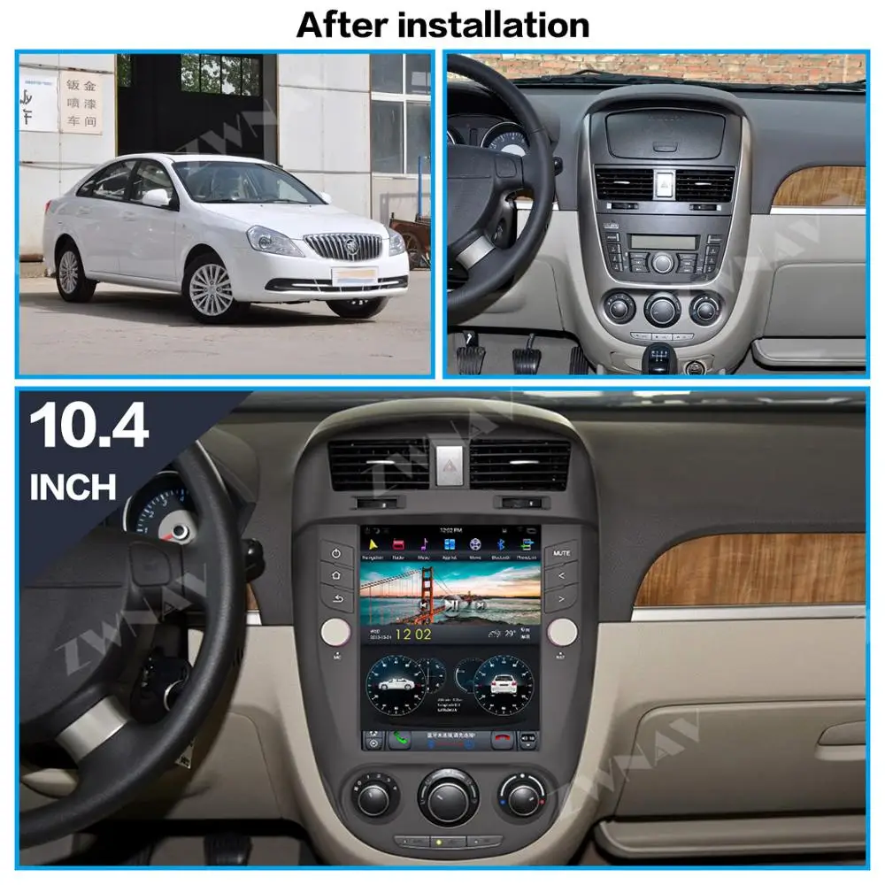 ZWNAV Vertical screen Tesla Android 9.0 PX6 4GB+64GB built-in DSP CARPLAY For Buick Excelle 2008-2015 GPS Navigation 
ZWNAV Vertical screen Tesla Android 9.0 PX6 4GB+64GB built-in DSP CARPLAY For Buick Excelle 2008-2015 GPS Navigation