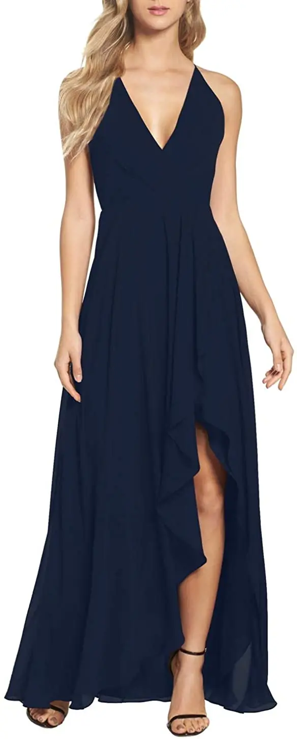 Women's High Slit Chiffon Gown Long Formal Bridesmaid Evening Beach Prom Dresses bride-dress
Women's High Slit Chiffon Gown Long Formal Bridesmaid Evening Beach Prom Dresses bride-dress