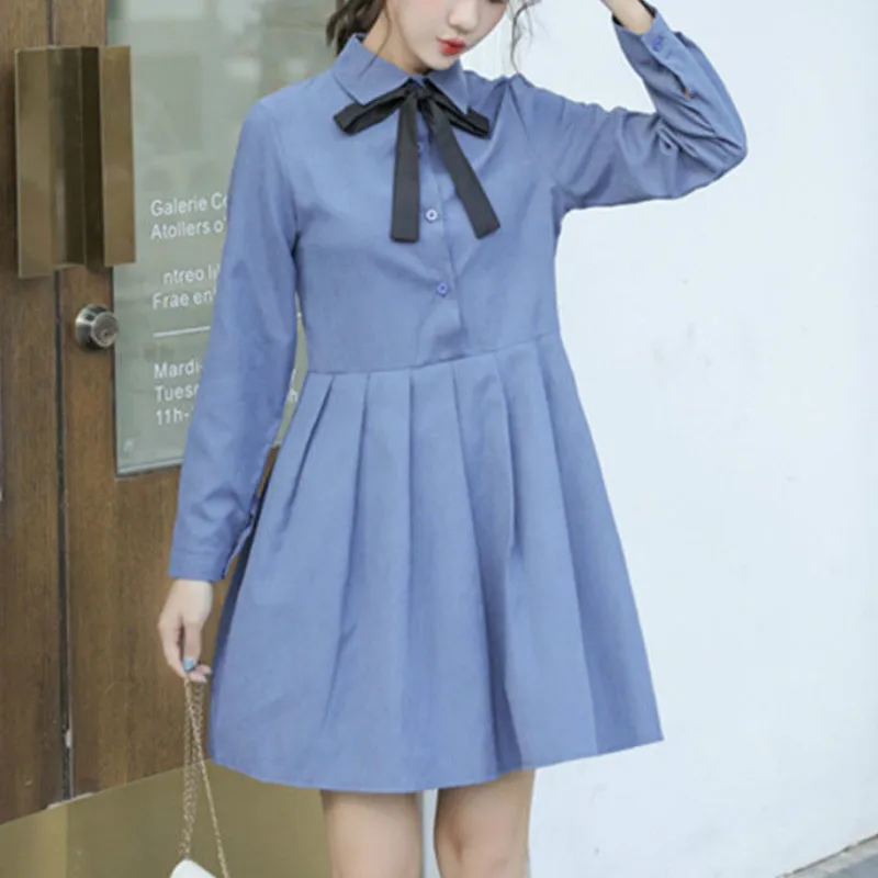 Japanese Sweet Lolita Dress Women Spring Autumn Harajuku Soft Girls Loose Shirt Dress Student Bow Tie Long Sleeve JK Dresses
Japanese Sweet Lolita Dress Women Spring Autumn Harajuku Soft Girls Loose Shirt Dress Student Bow Tie Long Sleeve JK Dresses