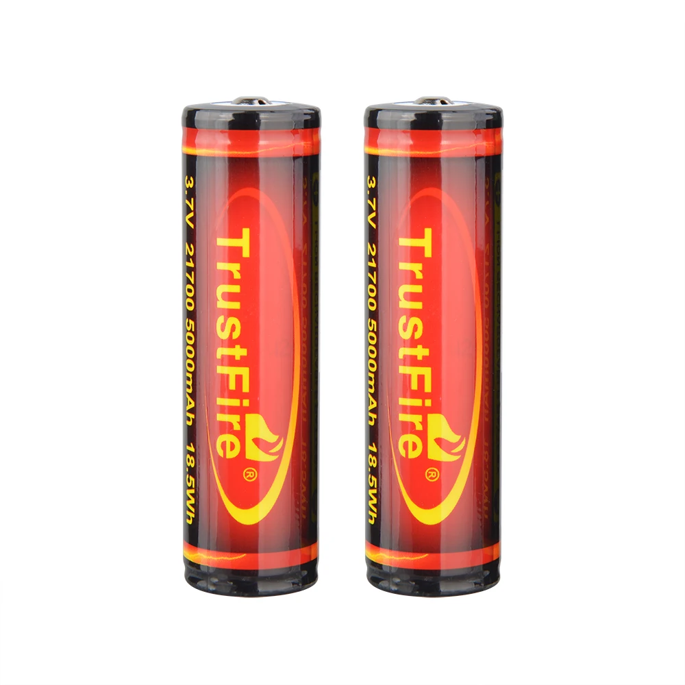 TrustFire 21700 Lithium Battery 3.7v 5000mAh Rechargeable Li Ion Battery Cell For MC3 2500Lm LED Magnetic Flashlight 
TrustFire 21700 Lithium Battery 3.7v 5000mAh Rechargeable Li Ion Battery Cell For MC3 2500Lm LED Magnetic Flashlight