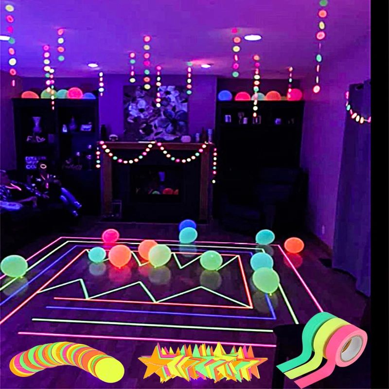1ps Luminous Tape Neon Paper Garland hanging Dot Star Glow in the dark Neon Tape Birthday Wedding Supplies Glow Party Decoration
1ps Luminous Tape Neon Paper Garland hanging Dot Star Glow in the dark Neon Tape Birthday Wedding Supplies Glow Party Decoration