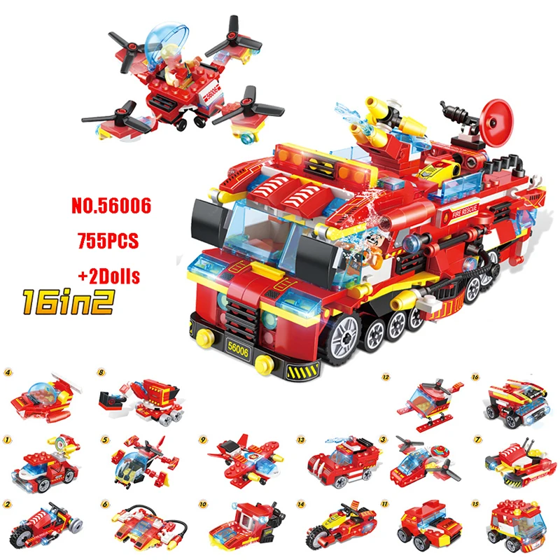 755PCS 12 IN 2 Technic Fire Rescue Vehicle Building Blocks Kits Truck Crane Helicopter Action Figure Toys for Kids
755PCS 12 IN 2 Technic Fire Rescue Vehicle Building Blocks Kits Truck Crane Helicopter Action Figure Toys for Kids