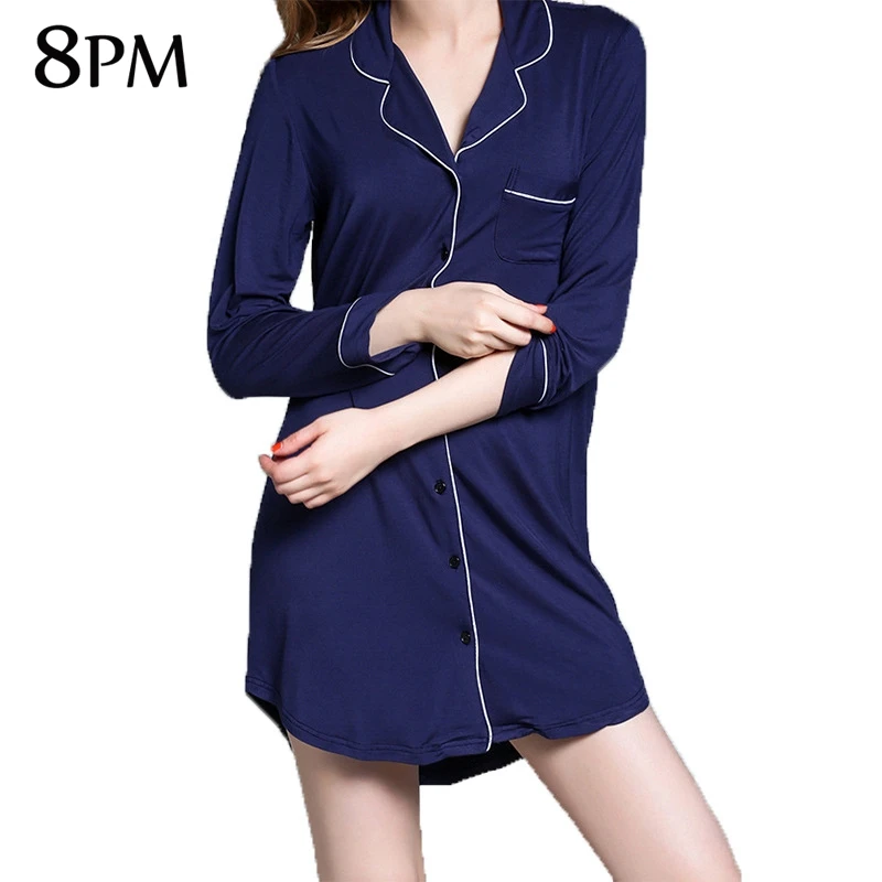 Women Long Shirts Sleepwear Pijamas Button Down Nightshirt Soft Sleep Tops Modern Home Wear ouc317
Women Long Shirts Sleepwear Pijamas Button Down Nightshirt Soft Sleep Tops Modern Home Wear ouc317