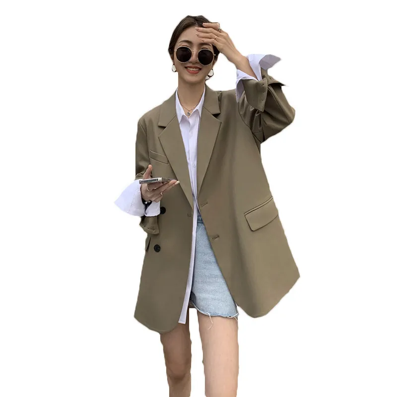 2021 Black Suit Jacket Female Spring Autumn Blazer New Korean Style Loose Casual Temperament Blazers Jackets Women Outerwear 399
2021 Black Suit Jacket Female Spring Autumn Blazer New Korean Style Loose Casual Temperament Blazers Jackets Women Outerwear 399