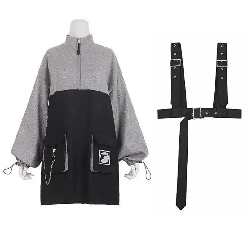2021 Retro Vintage Women Gothic Girl Punk Mini Strap Chain Dress High Waist Long Sleeve Hat Collar Sexy Gerry Black Lolita
2021 Retro Vintage Women Gothic Girl Punk Mini Strap Chain Dress High Waist Long Sleeve Hat Collar Sexy Gerry Black Lolita