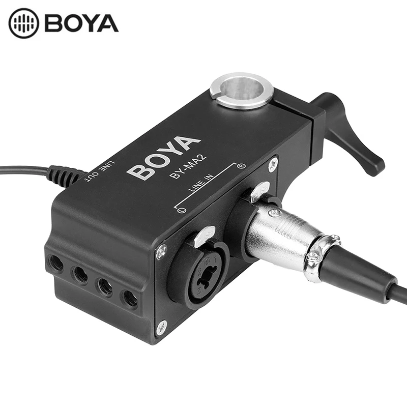 BY-MA2 Двухканальный микшер записи аудио XLR Jack 6.5 мм до 3.5 мм Беспроводная система микрофона для камеры DSLR, брендовый новый.