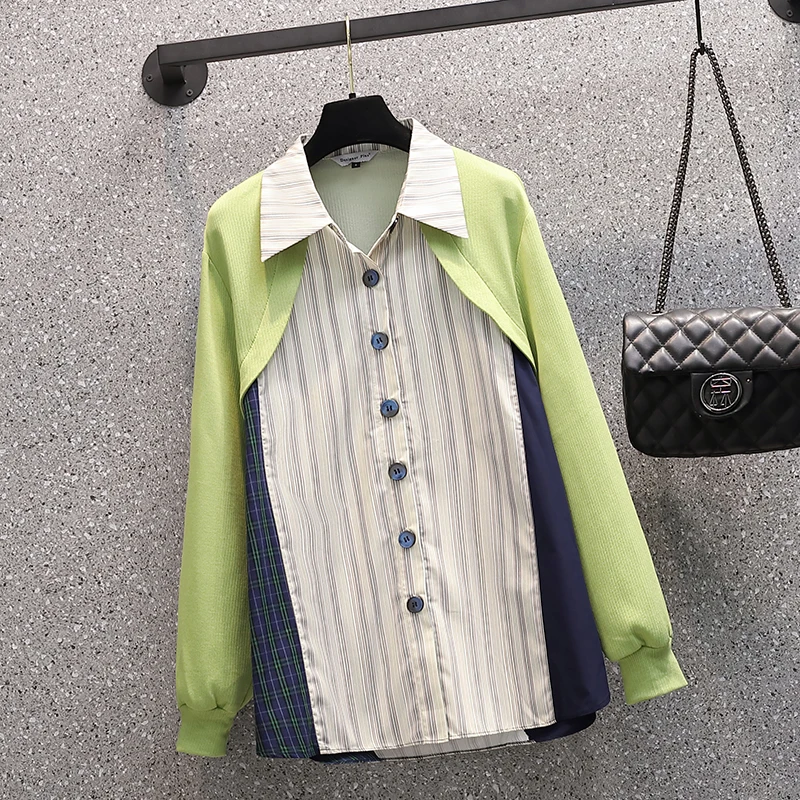 VANOVICH Plus Size Women's Clothing 2021 Autumn New New Design Stitching Shirt Spliced Turn-down Collar Shirts for Women
VANOVICH Plus Size Women's Clothing 2021 Autumn New New Design Stitching Shirt Spliced Turn-down Collar Shirts for Women