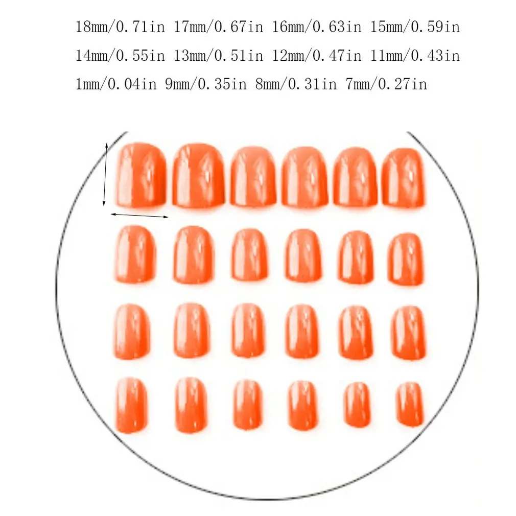 Короткие квадратные 24 шт цельные цветные накладные накладки для ногтей