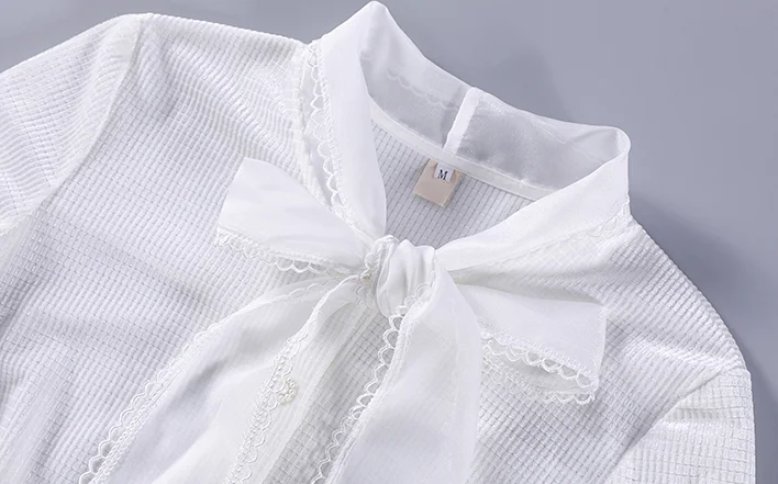 Bow women tops elegant long sleeve lady office shirt 2021 new korean fashion casual blouse spring 
Bow women tops elegant long sleeve lady office shirt 2021 new korean fashion casual blouse spring