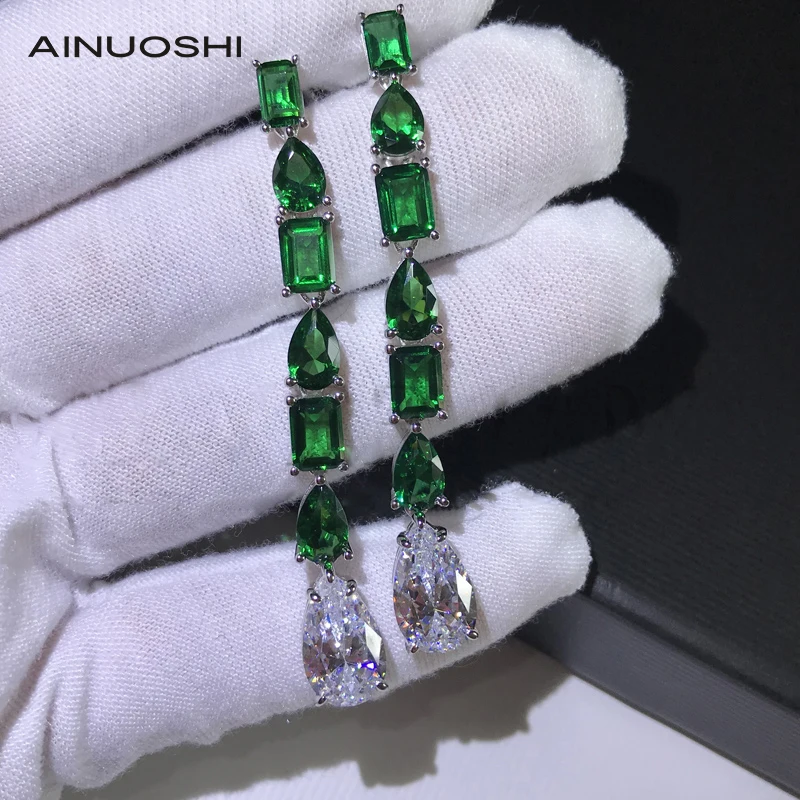 AINUOSHI Simulated SONA Diamond & Lab Created Emerald Trendy Geometric Drop Earrings For Women 925 Sterling Silver Jewelry Gifts
AINUOSHI Simulated SONA Diamond & Lab Created Emerald Trendy Geometric Drop Earrings For Women 925 Sterling Silver Jewelry Gifts
