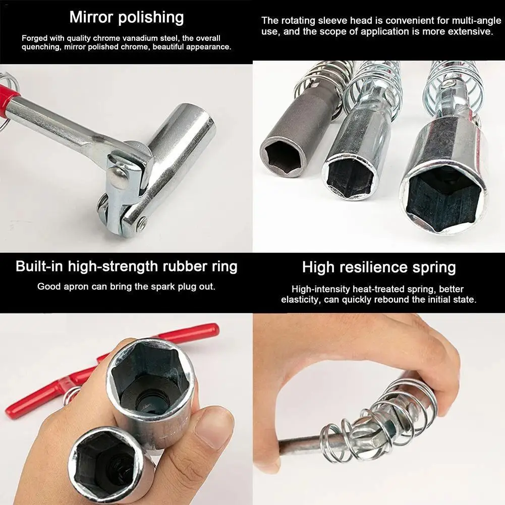 Universal 16mm/ 21mm Spark Plug Removal Tool Spanner Wrench T Spanner Grip Bar Handle Flexible T Socket Handle Socket T A9Q4
Universal 16mm/ 21mm Spark Plug Removal Tool Spanner Wrench T Spanner Grip Bar Handle Flexible T Socket Handle Socket T A9Q4