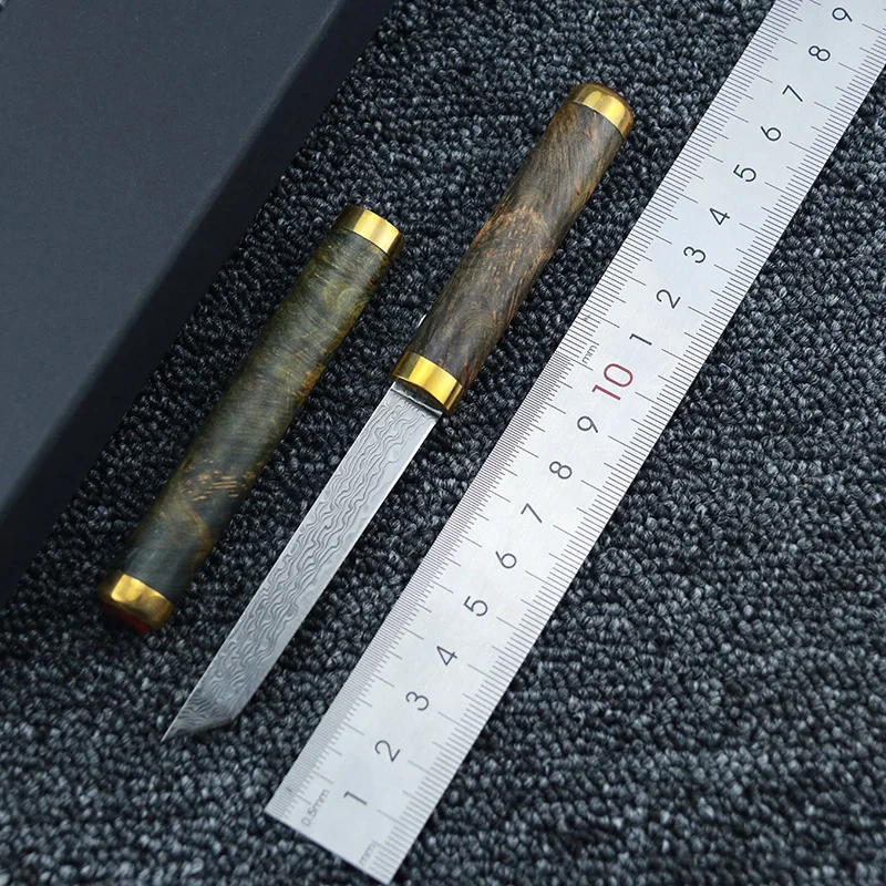 LEMIFSHE L1280 VG10 Damascus steel fixed blade stable wood inlaid brass + agate handle camping outdoor fruit knife EDC tool
LEMIFSHE L1280 VG10 Damascus steel fixed blade stable wood inlaid brass + agate handle camping outdoor fruit knife EDC tool