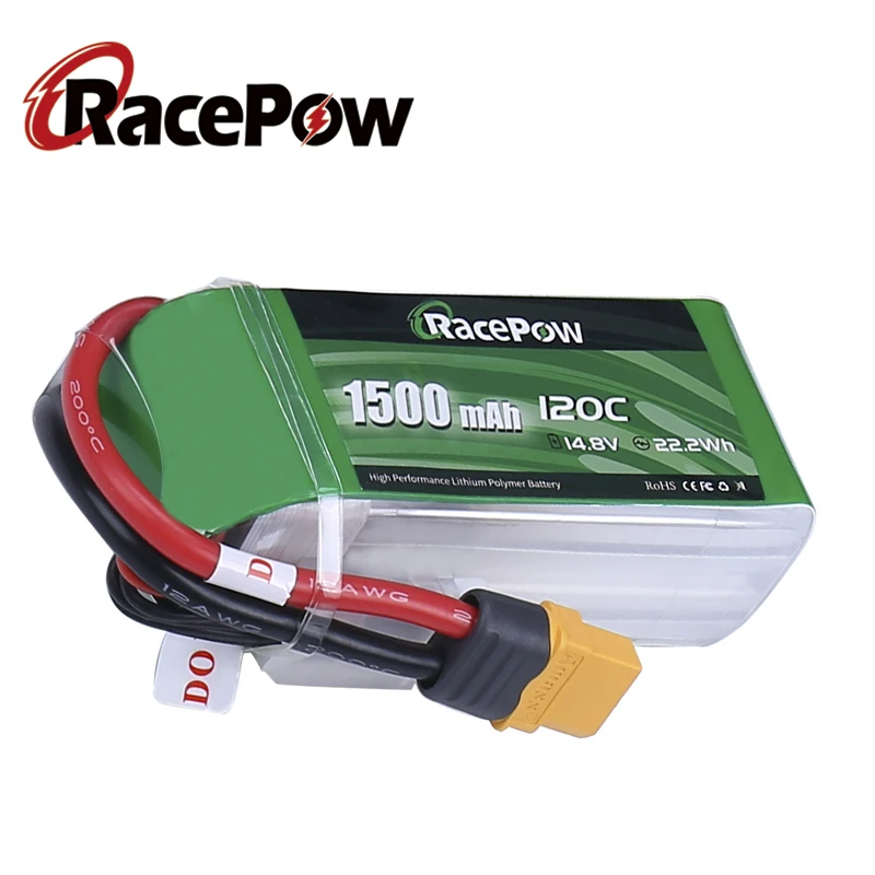 

RacePow 1500 мА/ч, 4S 14,8 V 120C провод с силикатной гелевой Батарея с XT60 штепсельная Вилка для Vortex, Никелированное покрытие Фристайл V1 пульт ДУ для дис...