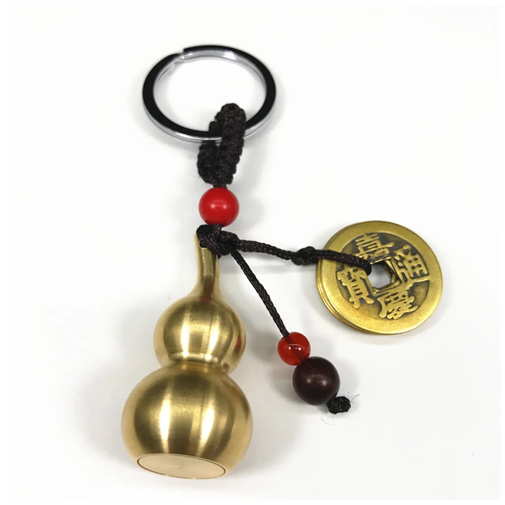 

Key Chain Feng Shui Coins With Brass Calabash Key Chain For Longevity Travel Safely Wealth Prosperity Success And Good Luck