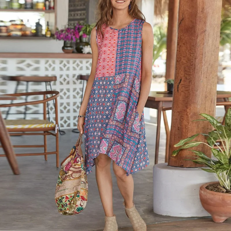 Summer Women O-Neck Sling Casual Dress Sweet Style Sleeveless Printing Party Dress Plus Size 5XL Elegant Female Dress Vestidos
Summer Women O-Neck Sling Casual Dress Sweet Style Sleeveless Printing Party Dress Plus Size 5XL Elegant Female Dress Vestidos