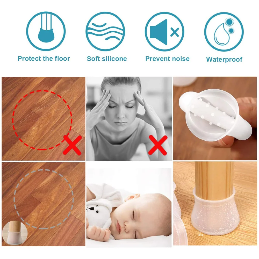 32pcs Anti-slid Desk Leg Protective Cover Silicone Table Chair Foot Cover 
32pcs Anti-slid Desk Leg Protective Cover Silicone Table Chair Foot Cover