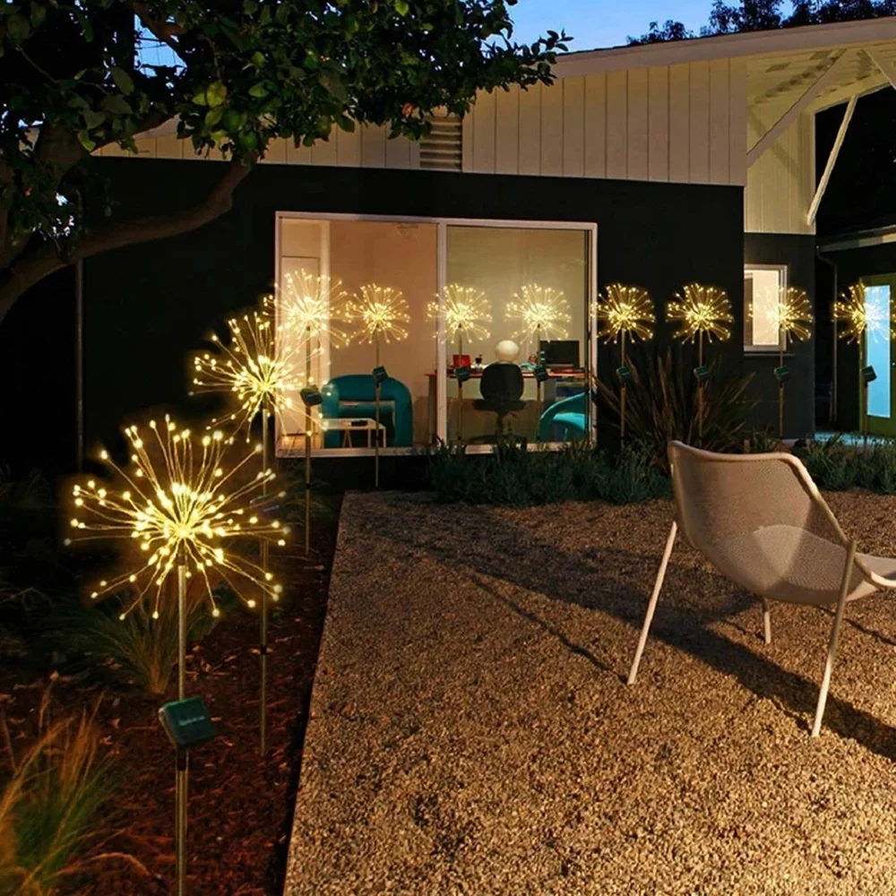 Outdoor LED Solar Fireworks Lights 90/120/150/200 LEDs Waterproof String Fairy Light for Garden Home Christmas Decoration 
Outdoor LED Solar Fireworks Lights 90/120/150/200 LEDs Waterproof String Fairy Light for Garden Home Christmas Decoration