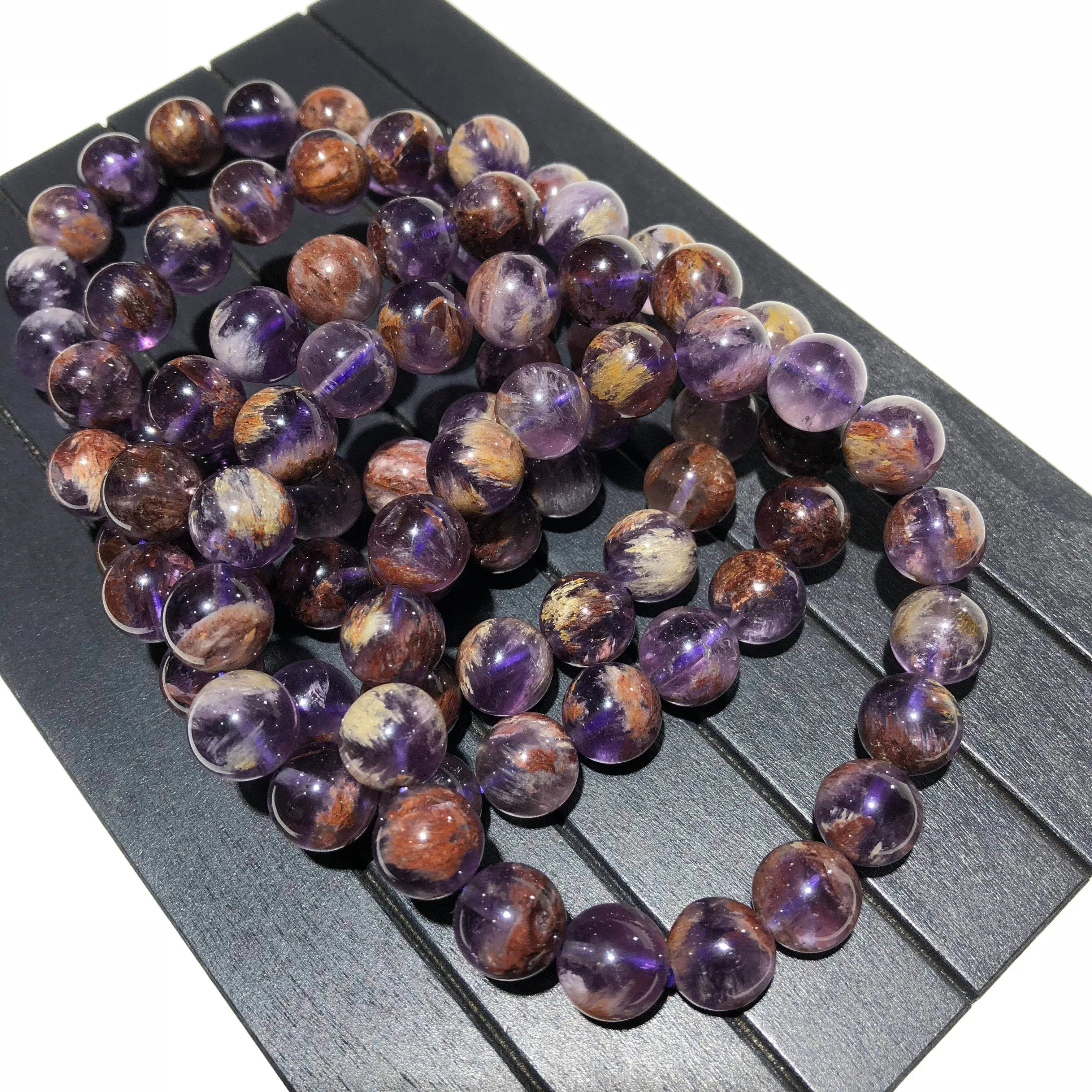 Women Men Bracelet Charm Gemstone Spacer Round Beads Natural Purple Phantom Stone Quartz Crystal Beads Wealth Bracelet Necklace
Women Men Bracelet Charm Gemstone Spacer Round Beads Natural Purple Phantom Stone Quartz Crystal Beads Wealth Bracelet Necklace