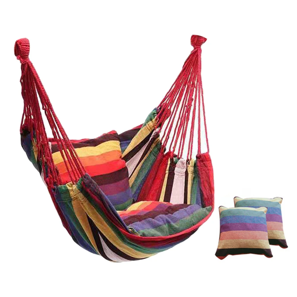Hammock Portable Home Bedroom Bed Lazy Swing Outdoors Camping Swing Chair Seat Canvas Stripe Hang Bed Double Single People
Hammock Portable Home Bedroom Bed Lazy Swing Outdoors Camping Swing Chair Seat Canvas Stripe Hang Bed Double Single People