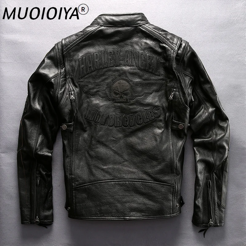 2021 New Men Genuine Leather Jacket Fashion Luminous Back Skull Motorcycle Biker Jackets Thick Cowhide Cotton liner Winter Coats
2021 New Men Genuine Leather Jacket Fashion Luminous Back Skull Motorcycle Biker Jackets Thick Cowhide Cotton liner Winter Coats