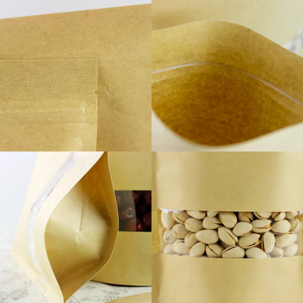 50pcs/Lot Kraft Paper Bags with Clear Window Heat Seal Zip Lock Packaging Bag Stand Up Pouches for Food Nuts Grains Tea Packing
50pcs/Lot Kraft Paper Bags with Clear Window Heat Seal Zip Lock Packaging Bag Stand Up Pouches for Food Nuts Grains Tea Packing