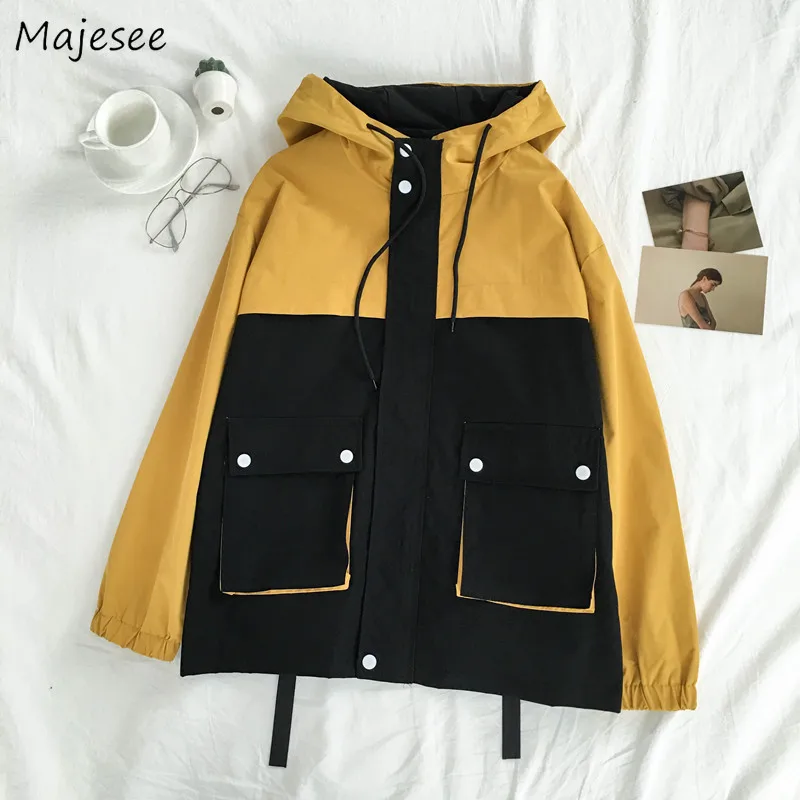 Jackets Women Simple Student BF Harajuku Pink Baseball Jacket Womens Coat All-match Hooded Patchwork Korean Style Casual Loose
Jackets Women Simple Student BF Harajuku Pink Baseball Jacket Womens Coat All-match Hooded Patchwork Korean Style Casual Loose