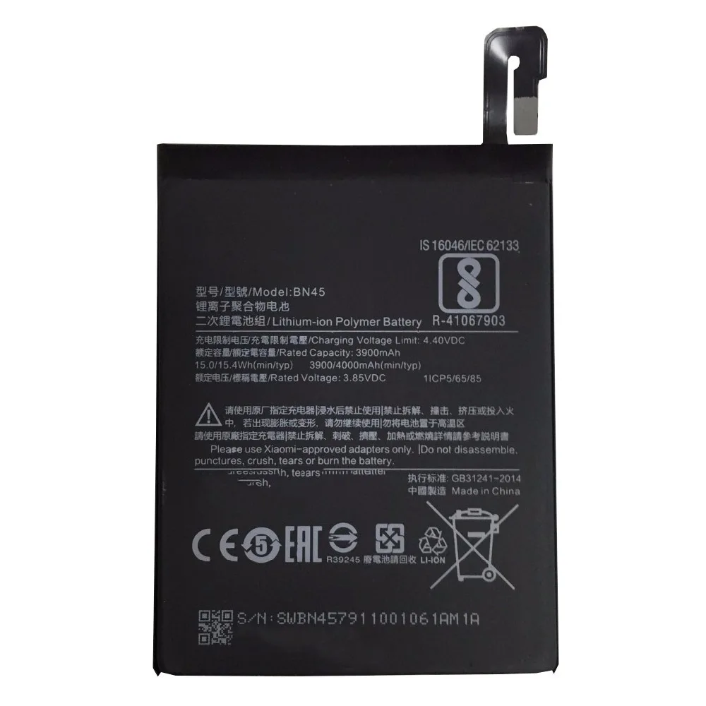 Xiao mi 100% New BN45 4000mAh Battery For Xiaomi Redmi Note 5 Note5 BN45 Phone Replacement Batteries
Xiao mi 100% New BN45 4000mAh Battery For Xiaomi Redmi Note 5 Note5 BN45 Phone Replacement Batteries