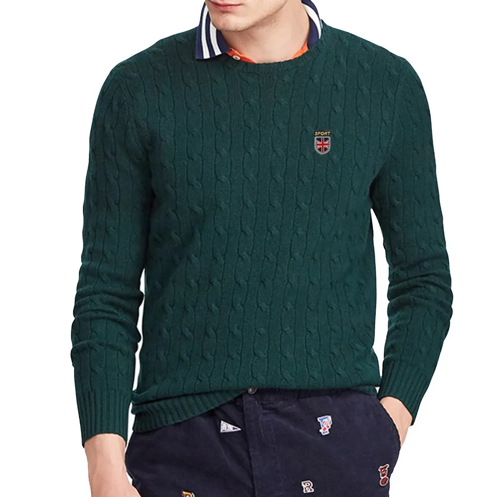 Brand Men's Autumn Winter Classic Cable-knotted 100% Cotton Knitted Sweater RL8519
Brand Men's Autumn Winter Classic Cable-knotted 100% Cotton Knitted Sweater RL8519