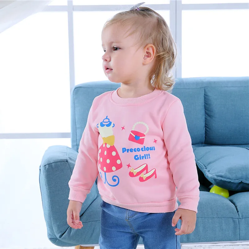 Baby Girls Sweatshirts Children Winter Thicken Hoodies Clothes Toddler Casual Sweater Kids Plus Velvet Boys Tops Costume | Мать и ребенок