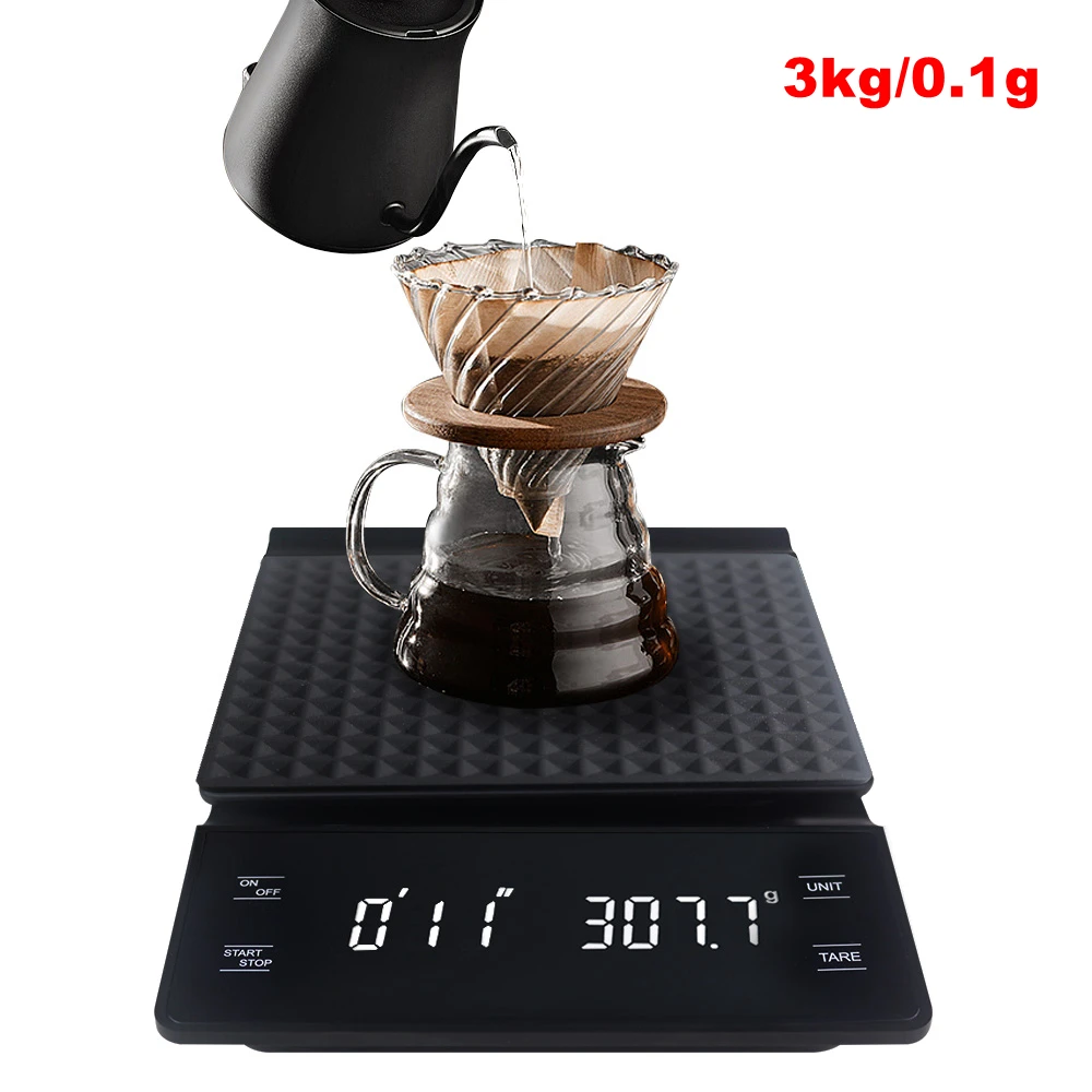 3kg/0.1g Digital Coffee Scale with Timer LCD Electronic Scales Food Balance Measuring Weight Kitchen Coffee Scales g oz ml
3kg/0.1g Digital Coffee Scale with Timer LCD Electronic Scales Food Balance Measuring Weight Kitchen Coffee Scales g oz ml