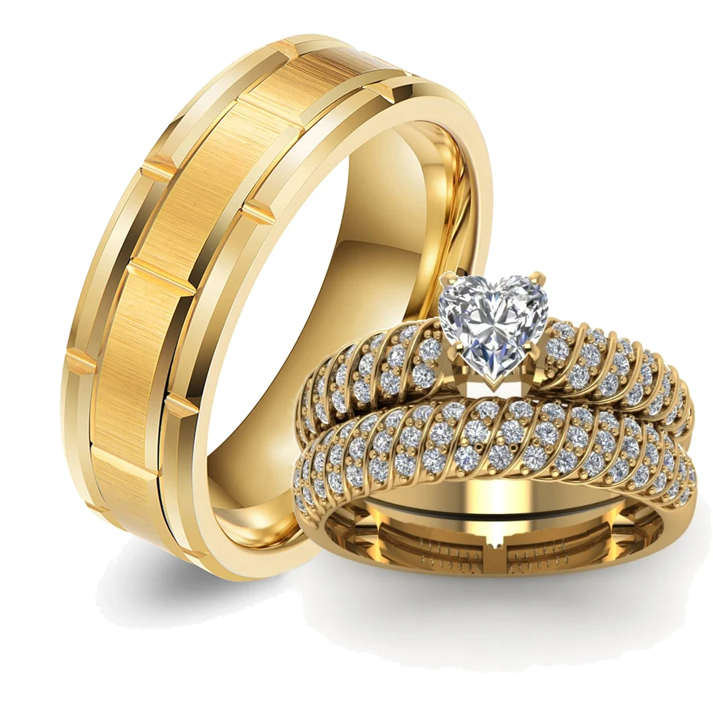 2021 Couple Rings Women Exquisite Rhinestones Zirconia Rings Set Trendy Men Stainless Steel Ring Fashion Jewelry For Lover Gifts
2021 Couple Rings Women Exquisite Rhinestones Zirconia Rings Set Trendy Men Stainless Steel Ring Fashion Jewelry For Lover Gifts