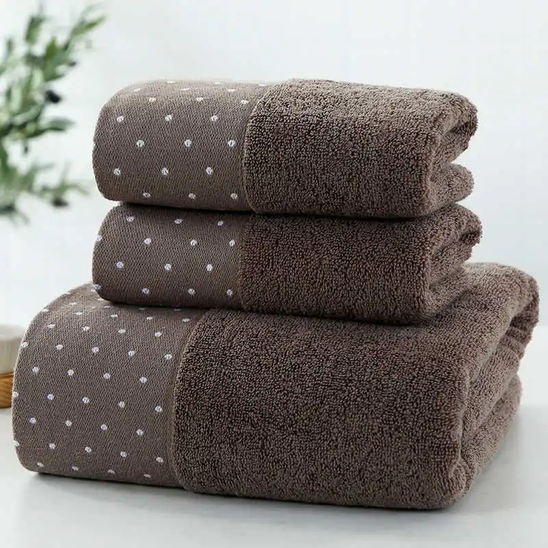 3 Pack Cotton Towel Set For Adult 1PC Bath Towel 2PCS Face Towels Dark Blue Coffee White Spots Beach Travel Sport Bathroom Towel
3 Pack Cotton Towel Set For Adult 1PC Bath Towel 2PCS Face Towels Dark Blue Coffee White Spots Beach Travel Sport Bathroom Towel