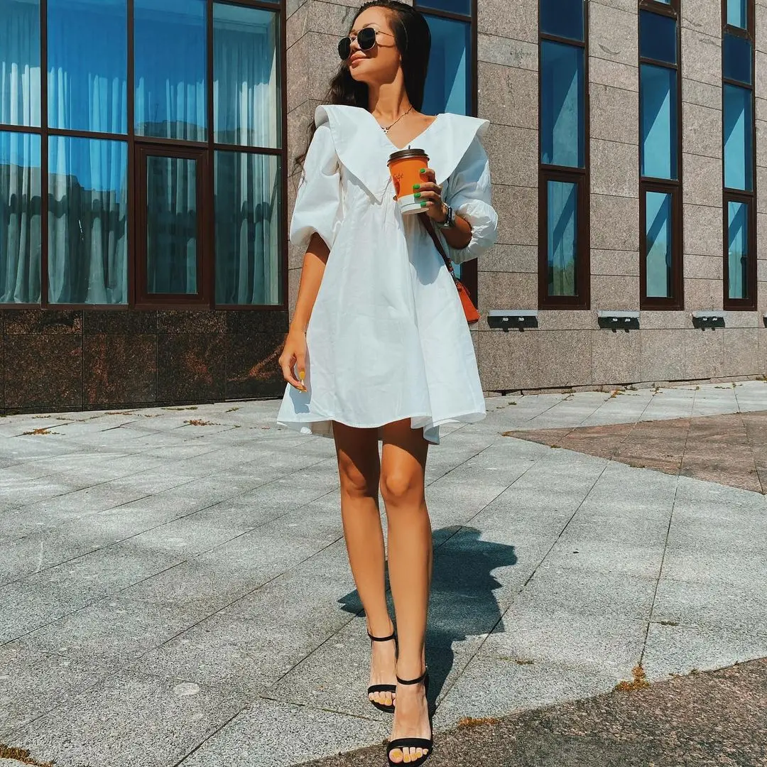 Женское мини-платье с V-образным вырезом, рукавом-бабочкой
Женское мини-платье с V-образным вырезом, рукавом-бабочкой