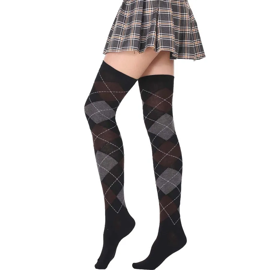 European American Style Diamond Lattice High Elasticity Over-the-knee Long Socks Geometric Lady Multi-color Stripes Knee Socks
European American Style Diamond Lattice High Elasticity Over-the-knee Long Socks Geometric Lady Multi-color Stripes Knee Socks